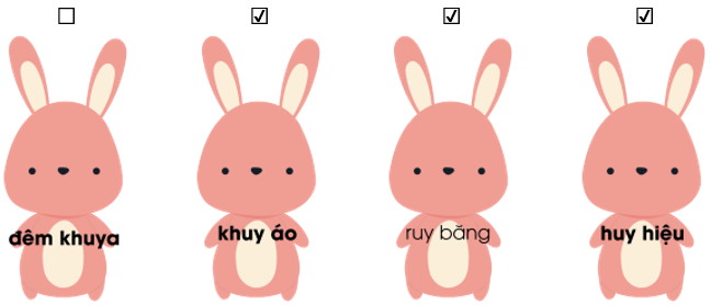 Trắc nghiệm Tiếng Việt lớp 1 Bài 115 (có đáp án): uy, uya | Cánh diều