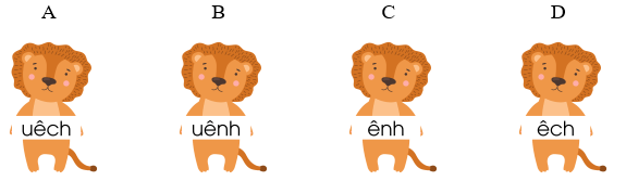 Trắc nghiệm Tiếng Việt lớp 1 Bài 132 (có đáp án): uênh, uêch | Cánh diều