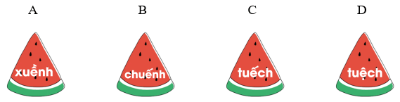 Trắc nghiệm Tiếng Việt lớp 1 Bài 132 (có đáp án): uênh, uêch | Cánh diều