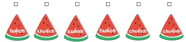 Trắc nghiệm Tiếng Việt lớp 1 Bài 132 (có đáp án): uênh, uêch | Cánh diều