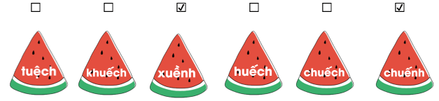 Trắc nghiệm Tiếng Việt lớp 1 Bài 132 (có đáp án): uênh, uêch | Cánh diều