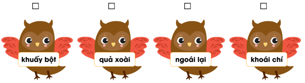 Trắc nghiệm Tiếng Việt lớp 1 Bài 136 (có đáp án): oai, oay, uây | Cánh diều