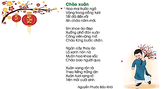 Trắc nghiệm Tiếng Việt lớp 1 Bài 1 (có đáp án): Chào xuân | Chân trời sáng tạo