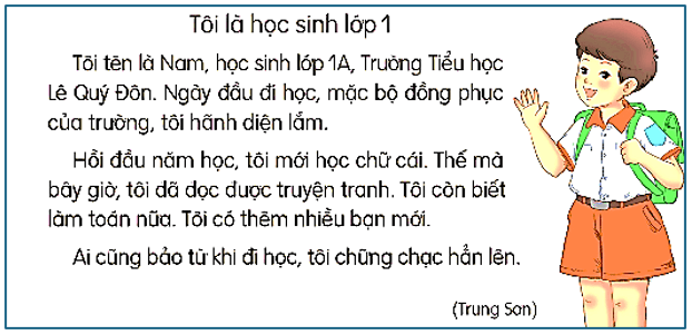 Trắc nghiệm Tiếng Việt lớp 1 Bài 1 (có đáp án): Tôi là học sinh lớp 1 | Kết nối tri thức