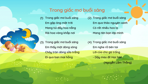 Trắc nghiệm Tiếng Việt lớp 1 Bài 2 (có đáp án): Trong giấc mơ buổi sáng | Kết nối tri thức