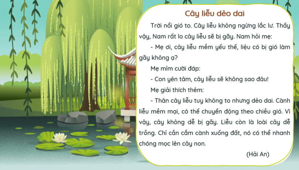 Trắc nghiệm Tiếng Việt lớp 1 Bài 5 (có đáp án): Cây liễu dẻo dai | Kết nối tri thức