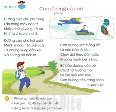 Con đường của bé trang 123 - 124 - 125 Tiếng Việt lớp 2 Tập 2 | Cánh diều