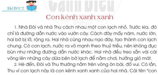 Con kênh xanh xanh trang 109 - 110 - 111 Tiếng Việt lớp 2 Tập 2 | Cánh diều