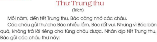 Thư trung thu trang 118 - 119 - 120 Tiếng Việt lớp 2 Tập 2 | Cánh diều