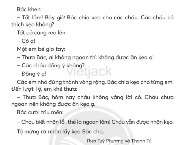 Tiếng Việt lớp 2 Bài 1: Ai ngoan sẽ được thưởng trang 82, 83, 84 - Chân trời