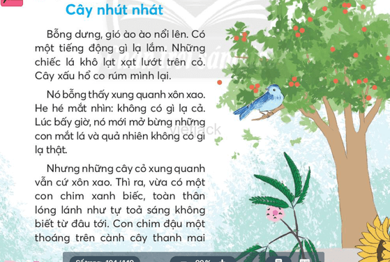 Tiếng Việt lớp 2 Bài 1: Cây nhút nhát trang 114, 115, 116 - Chân trời