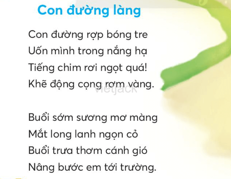 Tiếng Việt lớp 2 Bài 3: Con đường làng trang 18, 19, 20 - Chân trời