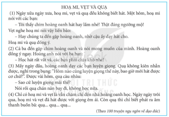 Kể chuyện Họa mi, vẹt và quạ trang 65