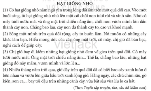 Nói và nghe: Kể chuyện Hạt giống nhỏ trang 56