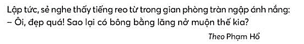 Chú sẻ và bông hoa bằng lăng trang 104, 105 Tiếng Việt lớp 3 Tập 1 | Chân trời sáng tạo