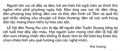 Độc đáo lễ hội đèn Trung Thu trang 20, 21 Tiếng Việt lớp 3 Tập 2 | Chân trời sáng tạo