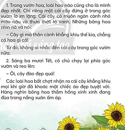 Chiếc áo của hoa đào trang 10, 11, 12 Tiếng Việt lớp 3 Tập 2 | Chân trời sáng tạo