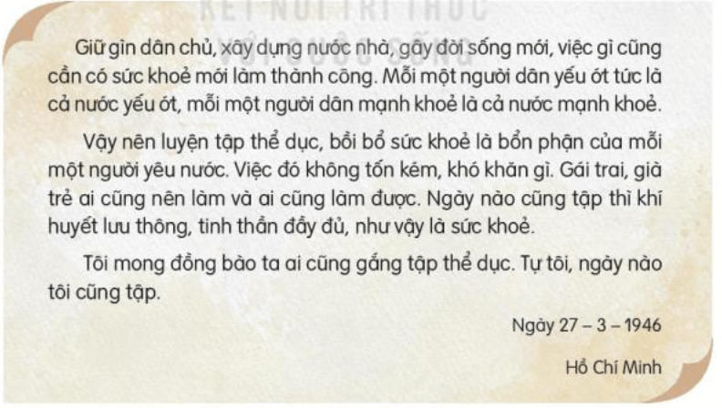 Đọc: Lời kêu gọi toàn dân tập thể dục lớp 3 | Tiếng Việt lớp 3 Kết nối tri thức