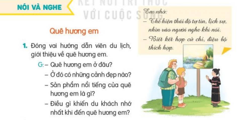Nói và nghe: Quê hương em trang 96 | Tiếng Việt lớp 3 Kết nối tri thức