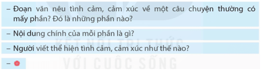 Tìm hiểu cách viết đoạn văn thể hiện tình cảm; cảm xúc về một câu chuyện trang 108, 109 lớp 5 | Kết nối tri thức Giải Tiếng Việt lớp 5