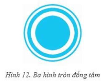 Em hãy thiết kế ba hình tròn đồng tâm như Hình 12