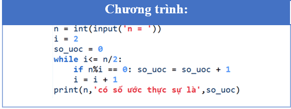 Bạn Hà viết chương trình ở Hình 2 để đếm xem số nguyên n nhập vào từ bàn phím