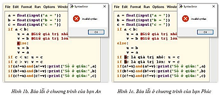 Ba bạn Bình, An, Phúc thảo luận với nhau để viết chương trình Python nhập vào từ