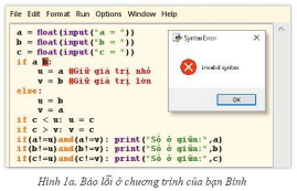 Ba bạn Bình, An, Phúc thảo luận với nhau để viết chương trình Python nhập vào từ