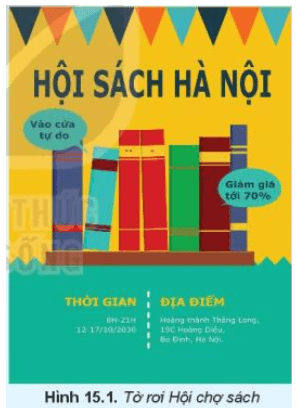 Em được giao nhiệm vụ thiết kế tờ rơi quảng cáo cho Hội chợ sách