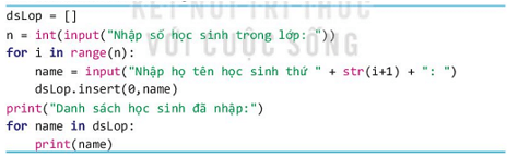 Lý thuyết Tin 10 Kết nối tri thức Bài 23: Một số lệnh làm việc với dữ liệu danh sách (ảnh 6)