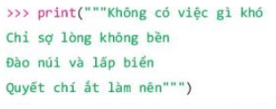 Ngoài cách viết xâu kí tự giữa cặp dấu nháy đơn hoặc nháy kép