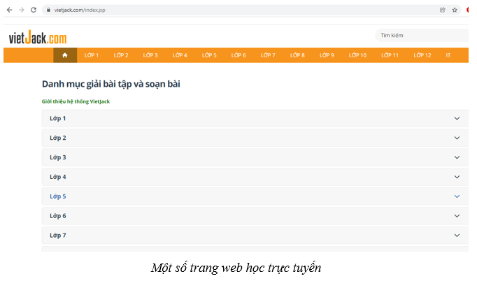 Em hãy tìm thêm một số kho học liệu để xem các bài giảng, tài liệu học tập