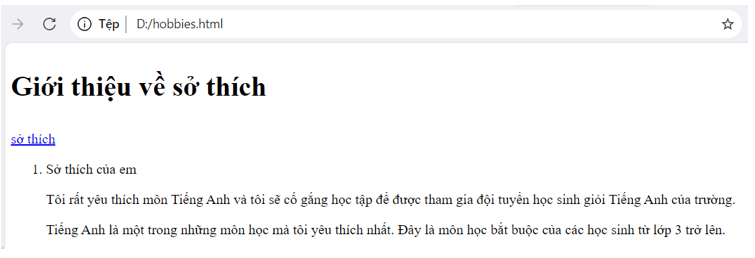 Tạo website cá nhân: Em hãy bổ sung thêm một số nội dung cho website cá nhân
