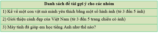 Tin học lớp 3 Bài 2: Thực hành: Nhiệm vụ và sản phẩm trang 70