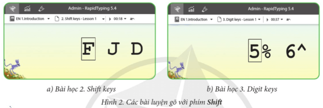 Tin học lớp 4 Cánh diều Bài 2: Luyện gõ phím Shift