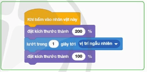 Tin học lớp 4 Cánh diều Bài 6. Tạo chương trình có nhân vật thay đổi kích thước, màu sắc