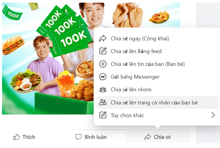 Bình luận, chia sẻ bài viết của bạn bè