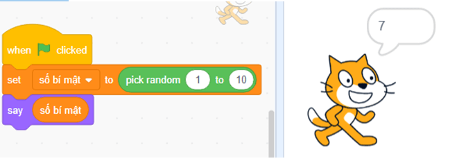Khi thực hiện lệnh ở Hình 3 máy tính sẽ lấy một số ngẫu nhiên trong khoảng từ 1 đến 10