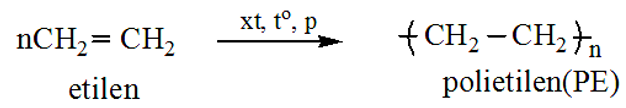 Tính chất hóa học của Polietilen (C2H4)n | Tính chất vật lí, nhận biết, điều chế, ứng dụng