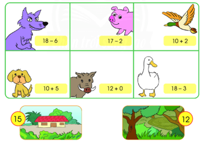 Toán lớp 1 Chân trời sáng tạo Các phép tính dạng 12 + 3, 15 - 3 (trang 90)