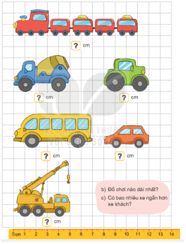 Toán lớp 1 Bài 27: Thực hành ước lượng và đo độ dài trang 36 | Kết nối tri thức