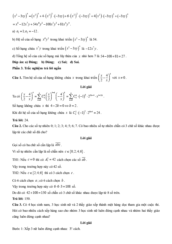 Đề kiểm tra Toán 10 Cánh diều Chương 5 (có lời giải)