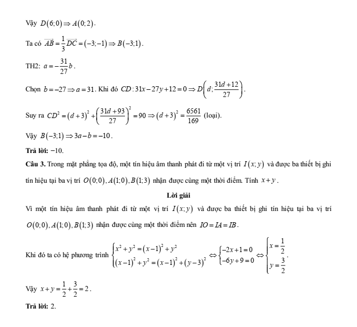 Đề kiểm tra Toán 10 Cánh diều Chương 7 (có lời giải)