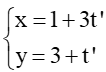 Tìm tọa độ giao điểm và góc giữa hai đường thẳng d1 và d2 trong mỗi trường hợp