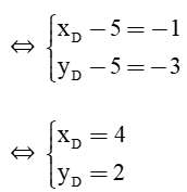 Cho ba điểm A(2; 2), B(3; 5), C(5; 5). Tìm tọa độ điểm D sao cho ABCD