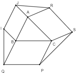 Cho tam giác ABC. Bên ngoài tam giác vẽ các hình bình hành ABIJ, BCPQ, CARS