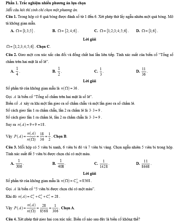 Đề kiểm tra Toán 10 Chân trời sáng tạo Chương 10 (có lời giải)