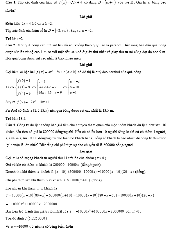 Đề kiểm tra Toán 10 Chân trời sáng tạo Chương 3 (có lời giải)