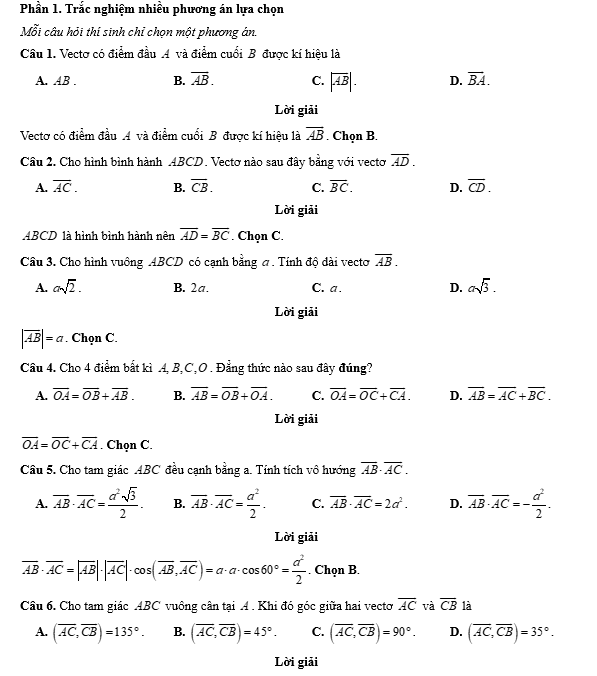 Đề kiểm tra Toán 10 Chân trời sáng tạo Chương 5 (có lời giải)