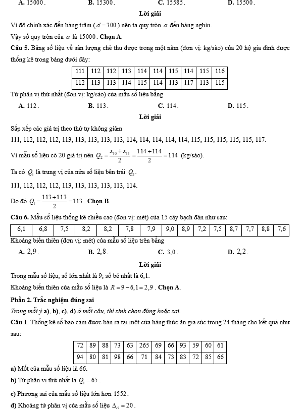 Đề kiểm tra Toán 10 Chân trời sáng tạo Chương 6 (có lời giải)